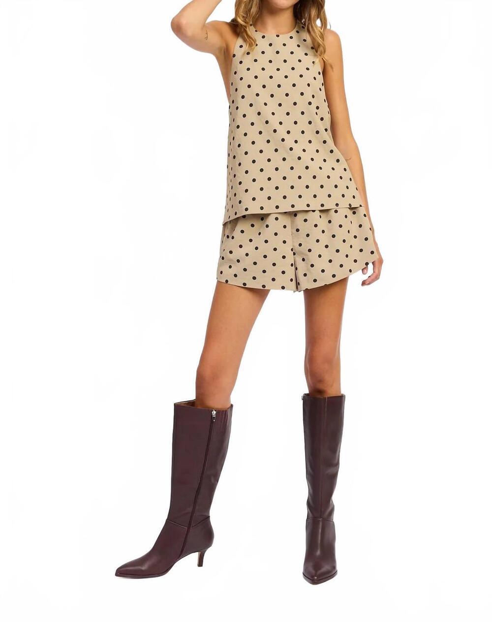 NEW EN SAISON hadley shorts in brown dots